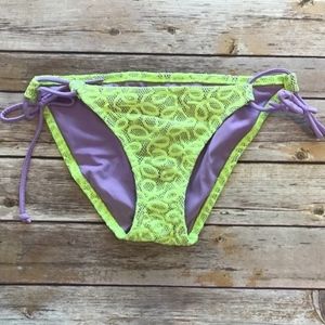 Victoria's Secret Lace Neon Yellow Bikini Bottoms…